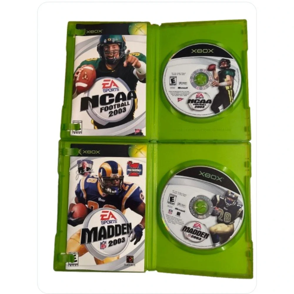 XBOX EA Sports Madden Football & NCAA Football‎ 2003 with Cases and Instructions